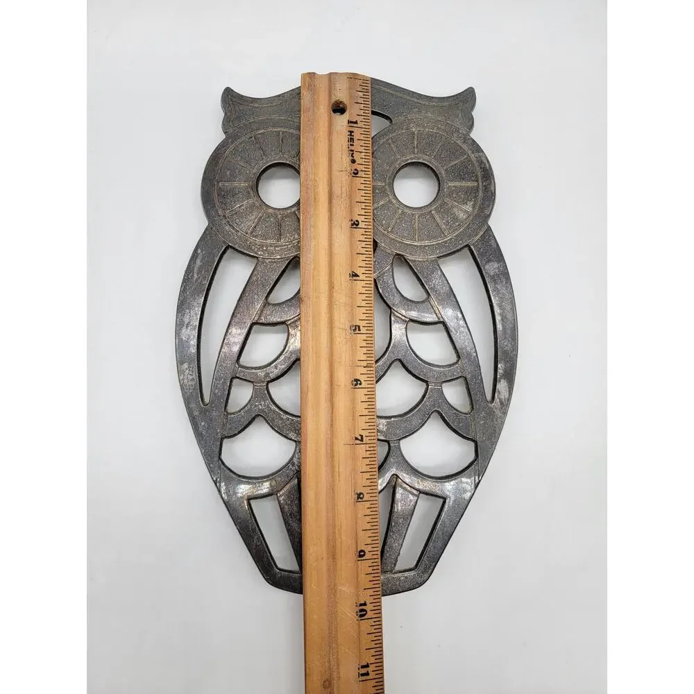 MCM Owl Trivet Leonard Silverplate Made in Italy Vintage Retro Wall Hanging